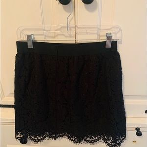 Lace Black J Crew Skirt